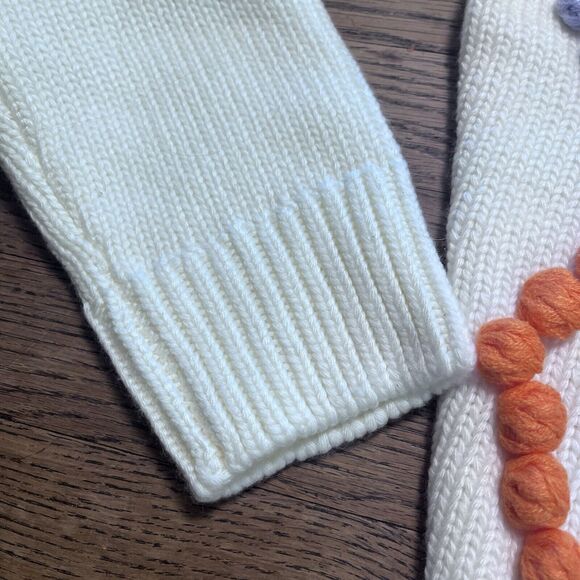 English Factory Heart Pom Sweater Knit Wool Blend Ivory Love Womens Size Small - Picture 8 of 14